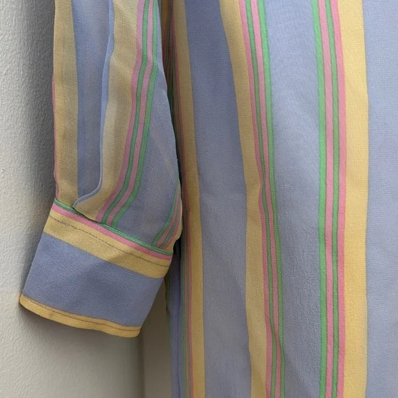 Ralph Lauren Women's Stripe Silk Shirt Dress - 12 - Picture 3 of 14